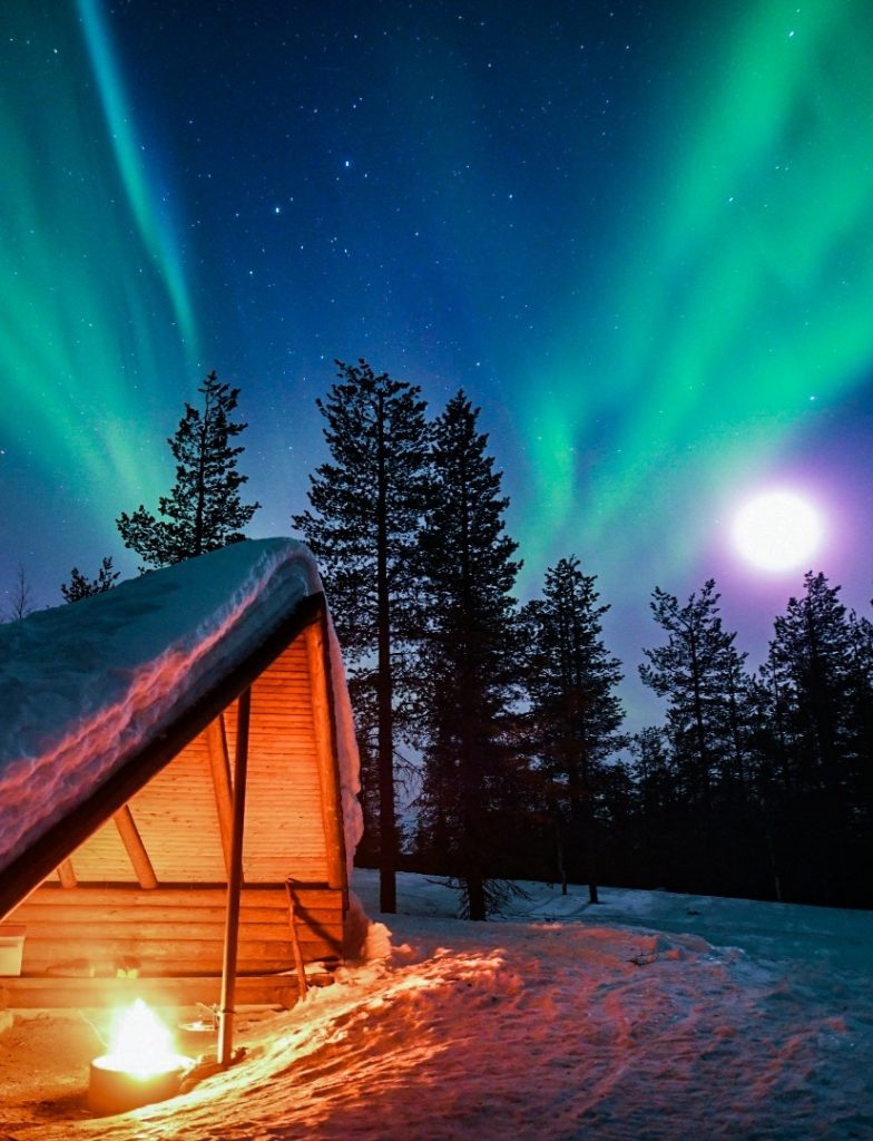 Arctic Road Trips, Laavu, Northern Lights, Lapland, Finland, Photo Lorenzo Mirandola