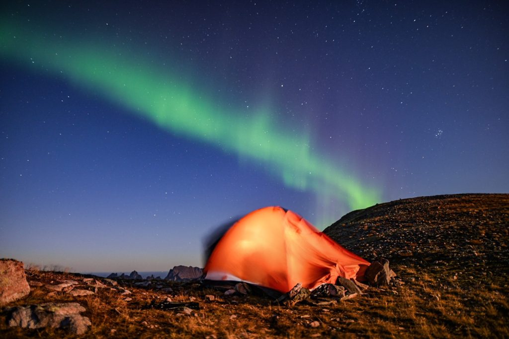 Arctic Road Trips, Senja Norway, Tent, Northern Lights, Photo Lorenzo Mirandola
