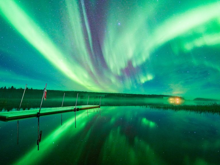 Luisa Schaffner Aurora Refelction and fog, Arctic Road Trips