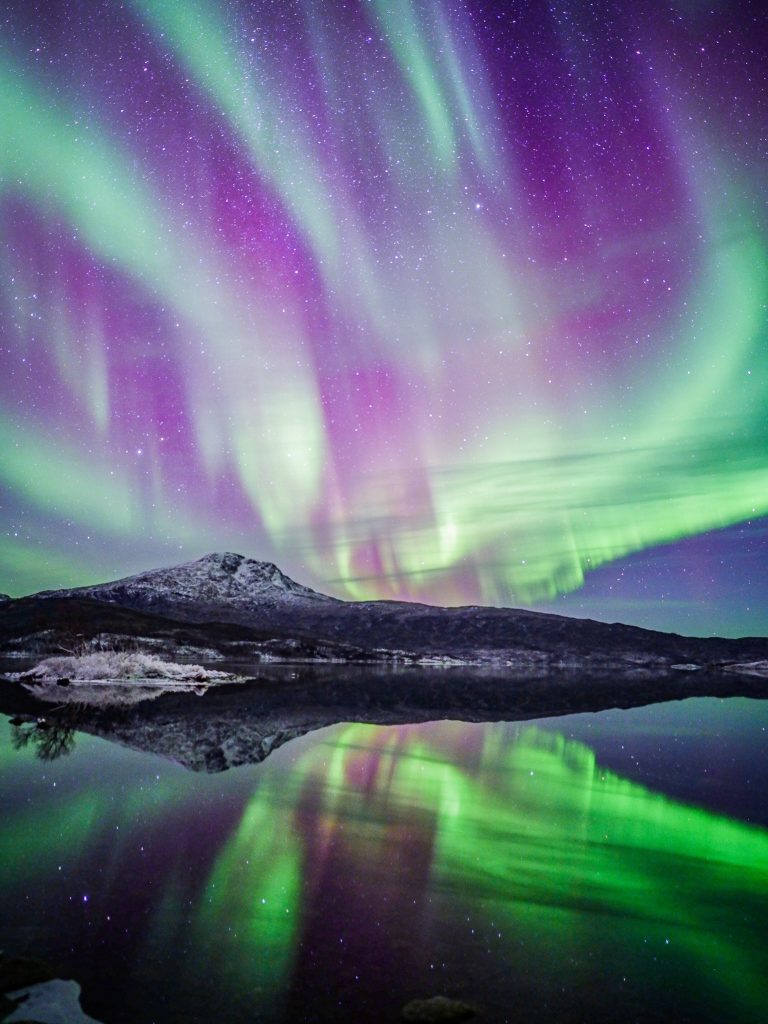 Aurora Reflection Lapland Arctic Road Trips